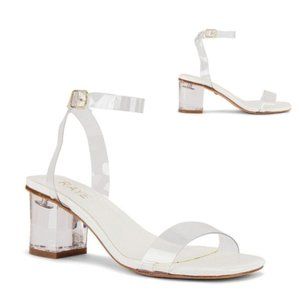 RAYE Leather & PVC Alto Sandal in White